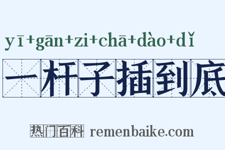 一杆子插到底是什么意思的图片